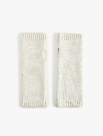 Saç Örgü Dokulu Parmaksız Kırçıllı Uzun Eldiven