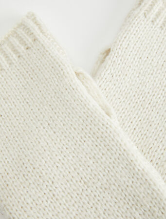 Saç Örgü Dokulu Parmaksız Kırçıllı Uzun Eldiven