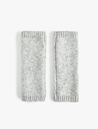 Saç Örgü Dokulu Parmaksız Kırçıllı Uzun Eldiven