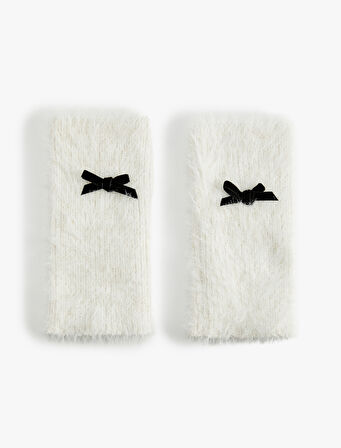 Yumuşak Dokulu Fiyonk Detaylı Parmaksız Eldiven