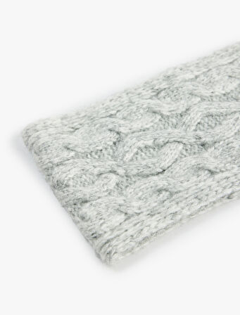 Örgü Detaylı Triko Saç Bandı