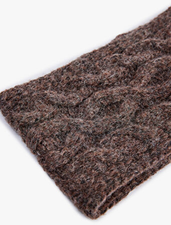 Örgü Detaylı Triko Saç Bandı