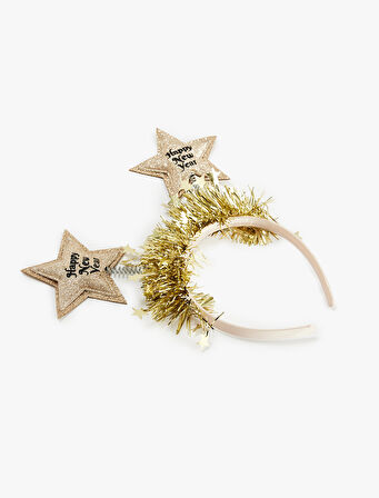 Simli Yıldız Aplikeli Yılbaşı Tacı