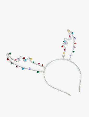 Geyik Boynuzu Detaylı Boncuklu Yılbaşı Tacı 