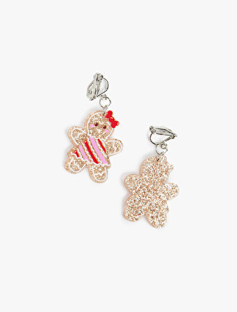 Çok Renkli Sallantılı Klipsli Kurabiye Küpe