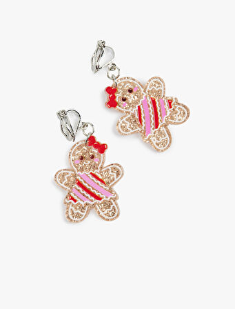 Çok Renkli Sallantılı Klipsli Kurabiye Küpe