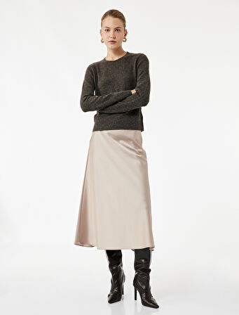 Uzun Kollu Bisiklet Yaka Triko Kazak