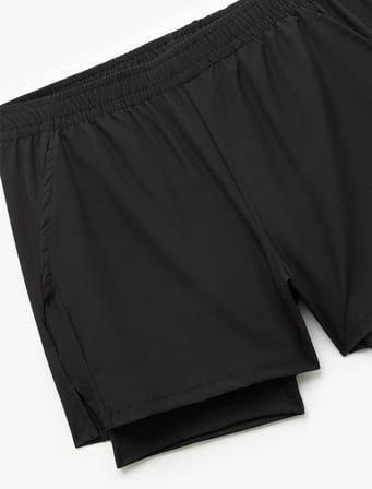 Slim Fit Cep Detaylı Paraşüt Kumaş Beli Lastikli Taytlı Spor Şort