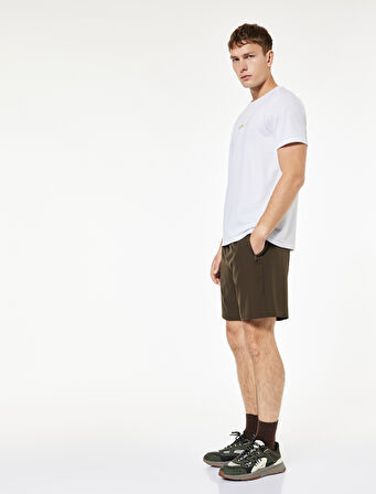 Fermuarlı Cep Detaylı Beli Bağcıklı Paraşüt Spor Şort