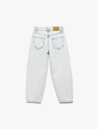 Pamuklu Cep Detaylı Paraşüt Kesim Denim Pantolon 