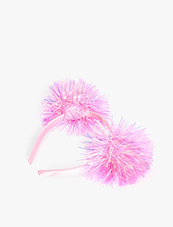 Parlak Ponpon Detaylı Yılbaşı Tacı