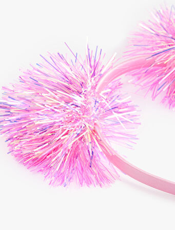 Parlak Ponpon Detaylı Yılbaşı Tacı