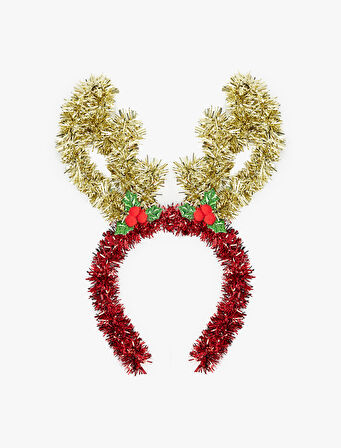 Parlak Geyik Boynuzu Detaylı Yılbaşı Tacı