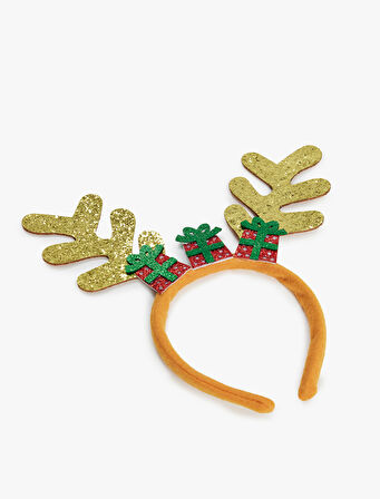 Simli Geyik Boynuzu Detaylı Yılbaşı Tacı