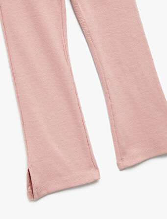 Beli Lastikli Kaşkorse Yırtmaç Detaylı İspanyol Paça Tayt