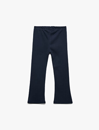 Pamuklu Beli Lastikli Basic İspanyol Paça Tayt