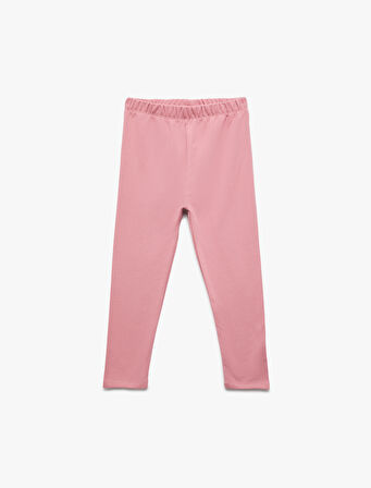 Pamuklu Beli Lastikli Basic Tayt