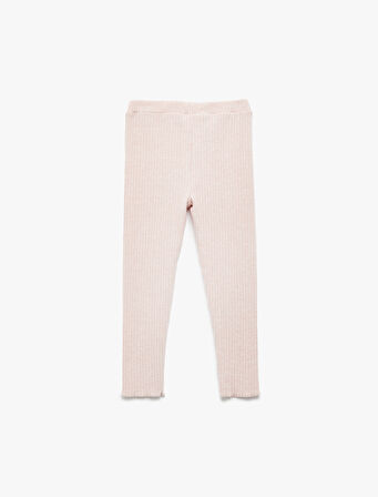 Viskon Karışımlı Beli Lastikli Basic Tayt