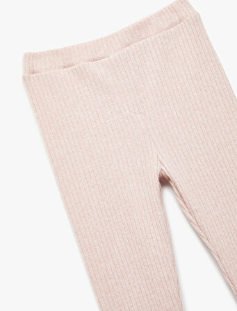 Viskon Karışımlı Beli Lastikli Basic Tayt