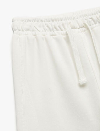 Şardonlu Beli Bağlamalı Pamuklu Basic Eşofman Altı 