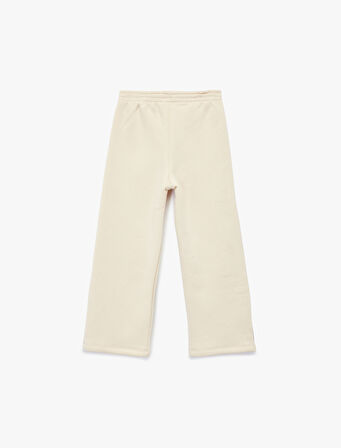 Şardonlu Baskılı Geniş Paça Eşofman Altı 