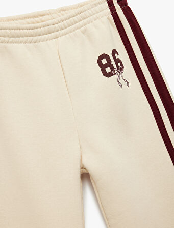 Şardonlu Baskılı Geniş Paça Eşofman Altı 