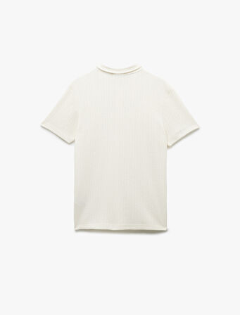 Regular Fit Kısa Kollu Dokulu Polo Yaka Tişört