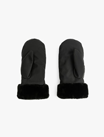 Suni Kürk Detaylı Astarlı Eldiven