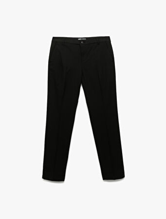 Düğmeli Cep Detaylı Slim Fit Kumaş Pantolon