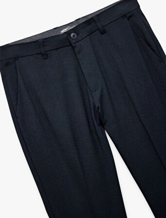 Normal Bel Slim Fit Düğmeli Cep Detaylı Kumaş Pantolon