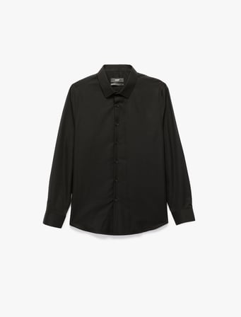 Slim Fit Yarım İtalyan Yaka Uzun Kollu Gömlek
