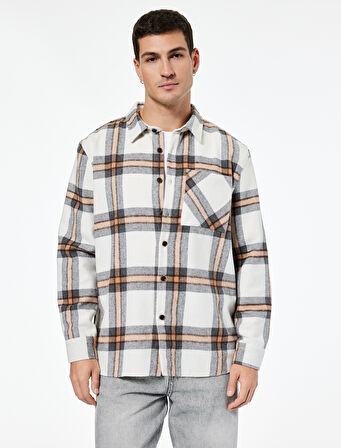 Uzun Kollu Regular Fit Cep Detaylı Klasik Yaka Oduncu Gömleği