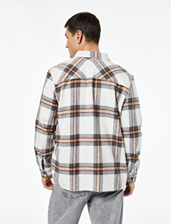 Uzun Kollu Regular Fit Cep Detaylı Klasik Yaka Oduncu Gömleği