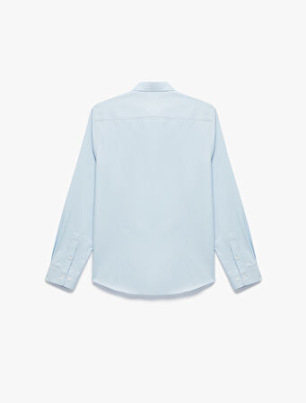 Yarım İtalyan Yaka Uzun Kollu Slim Fit Klasik Gömlek