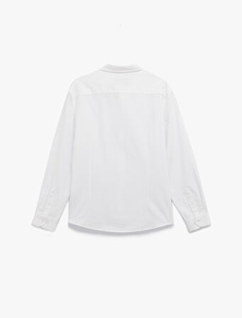 Pamuklu Uzun Kollu Klasik Yaka Slim Fit Gömlek