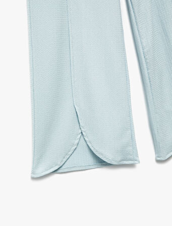 Beli Lastikli Bürümcük Geniş Paça  Pantolon