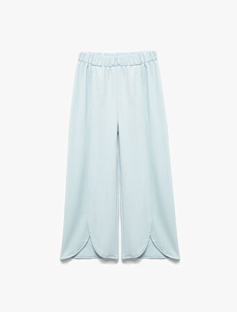 Beli Lastikli Bürümcük Geniş Paça  Pantolon