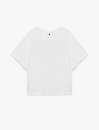 Kısa Kollu Bisiklet Yaka Oversize Spor Tişört