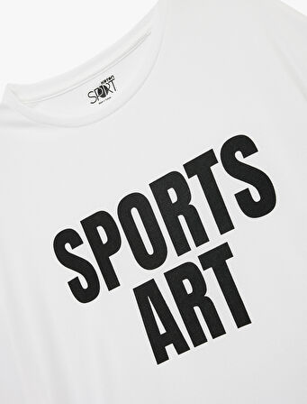 Kısa Kollu Bisiklet Yaka Oversize Spor Tişört