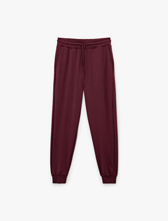 Yüksek Bel Bağcıklı Cep Detaylı Spor Jogger Eşofman Altı