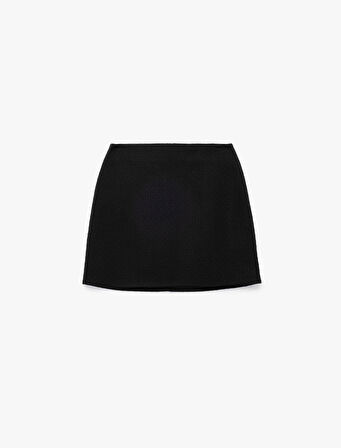 Slim Fit A Kesim Tüvit Mini Etek