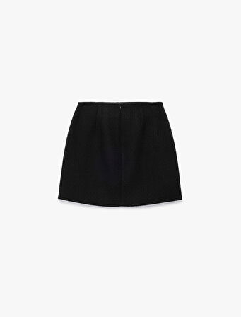 Slim Fit A Kesim Tüvit Mini Etek
