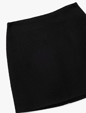 Slim Fit A Kesim Tüvit Mini Etek