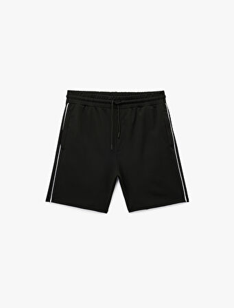 Cep Detaylı Biyeli Beli Bağcıklı Spor Şort