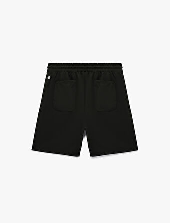 Cep Detaylı Biyeli Beli Bağcıklı Spor Şort