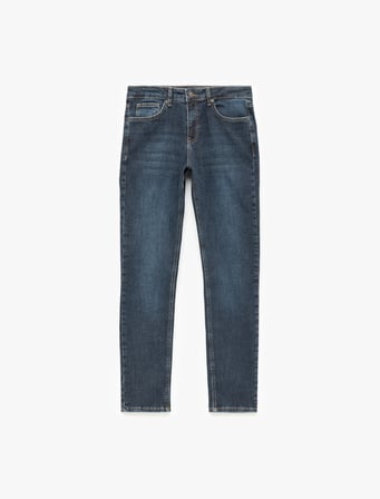 Normal Bel Cep Detaylı Skinny Fit Jean Pantolon - Michael Jean