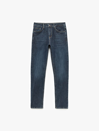 Normal Bel Pamuklu Slim Fit Jean Pantolon - Brad Jean