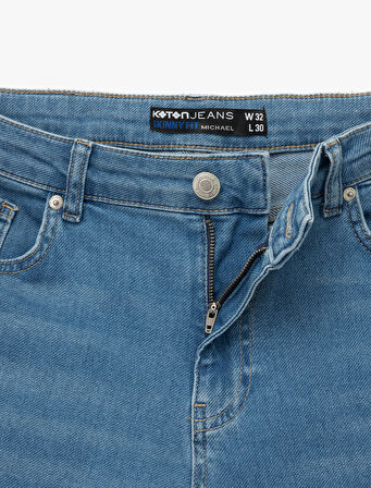 Normal Bel Pamuklu Skinny Fit Jean Pantolon - Michael Jean