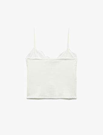 Pamuklu Slim Fit Dantelli İnce Askılı Bluz