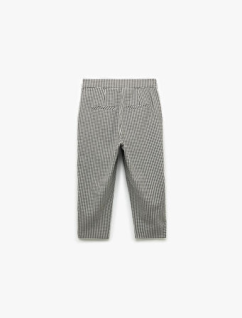 Viskon Kumaş Pötikareli Skinny Fit Cepli Kapri Pantolon